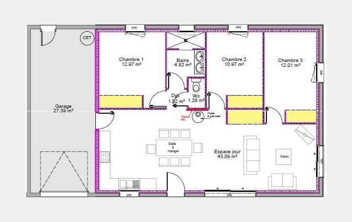BATI-TERRE : Maison / Villa | SAINT-LATTIER (38840) | 86 m2 | 183 600 € 